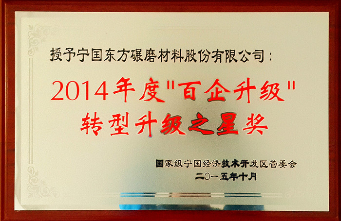 Our company won the star award of "100 enterprises upgrading" transformation and upgrading